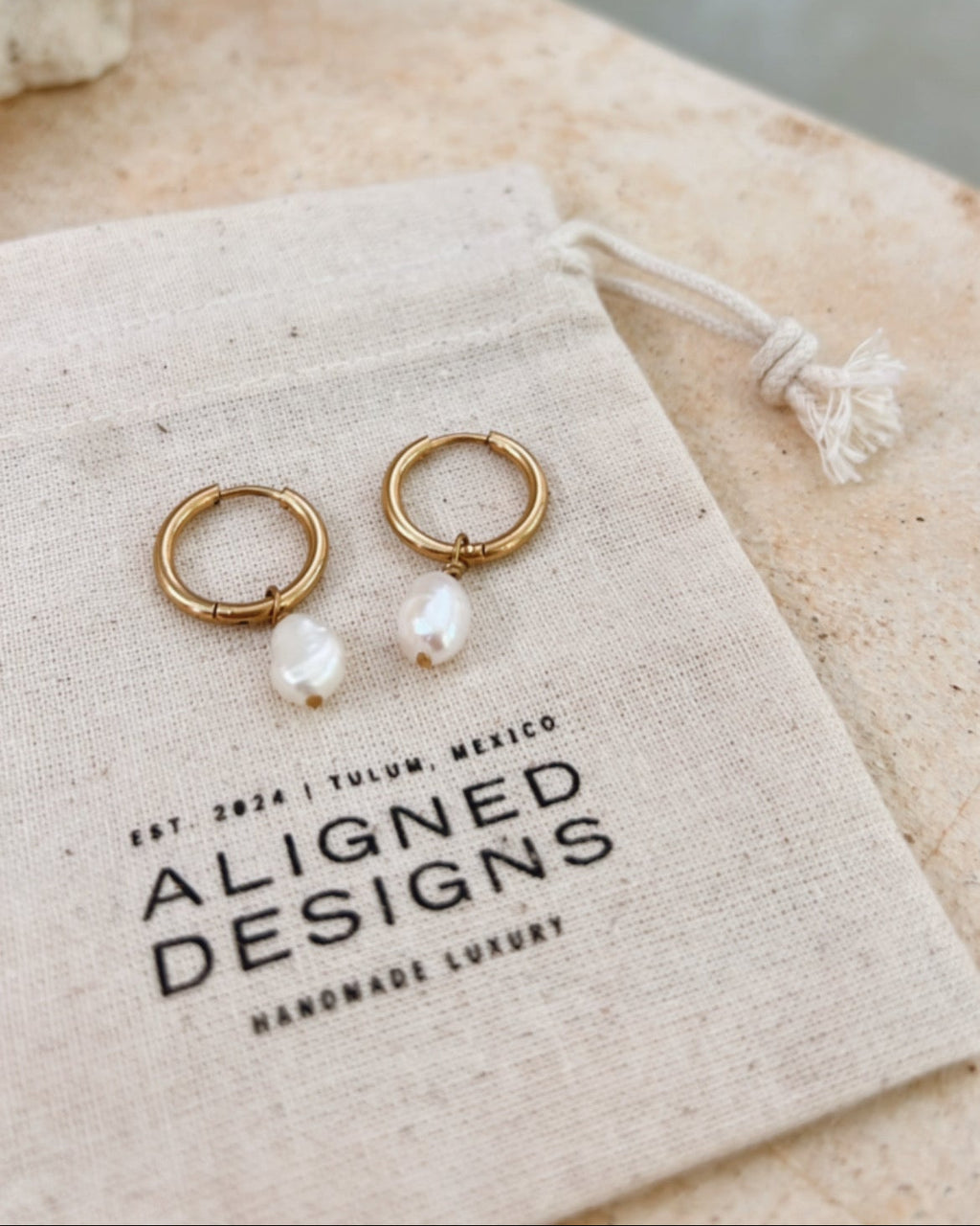 Pearl Hoop Earrings