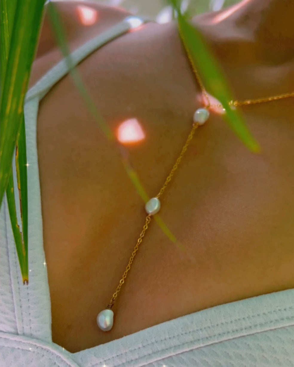 Triple Pearl Drop Necklace